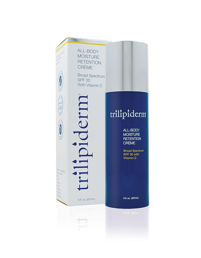 Trilipiderm Essential Body Regimen Bundle Set – 4 Simple Steps for this regimen - Start with Gentle Exfoliant Cleanser, Sun Care and Rejuvenating System that is powerful, natural and healthy hydration