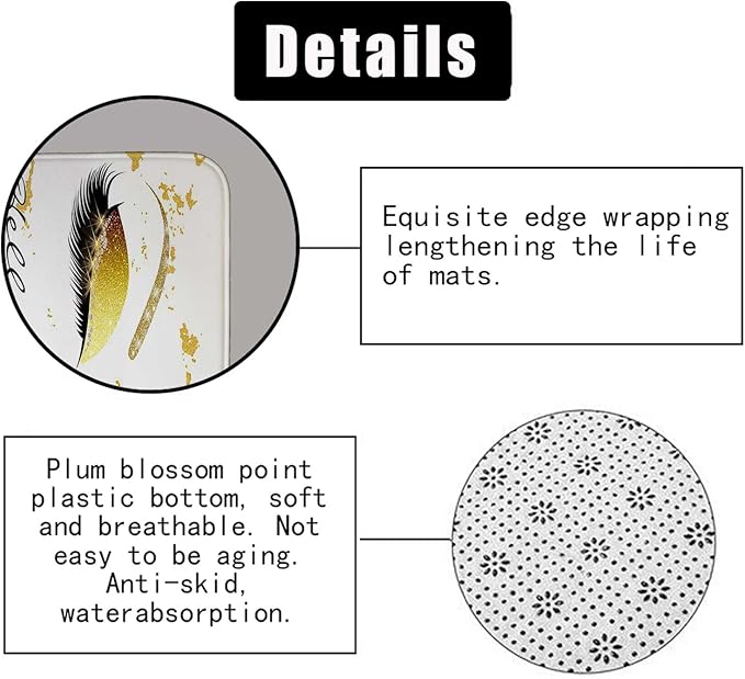 4PCS Hello Gorgeous Unicorn Eyelash Shower Curtain Set with Rugs, Luxury Diamond Gold Glitter Eyebrow Eyeshadow Makeup White Marble Glam Modern Fashion Women Bathroom Decor, Hello Gorgeous