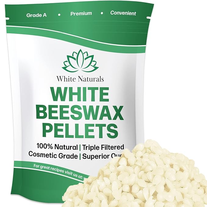 White Beeswax Pellets 1 lb (16 oz), Pure, Natural, Cosmetic Grade, Bees Wax Pastilles, Triple Filtered, Great For DIY Lip Balms, Lotions, Candles
