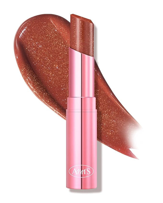 AMTS Tinted Lip Balm - Drama | Hydrating Glitter Lipstick | Pearl Shimmering Daily Lip Makeup for dry, cracked, chapped lips | korean beauty Moisture Lip Tint