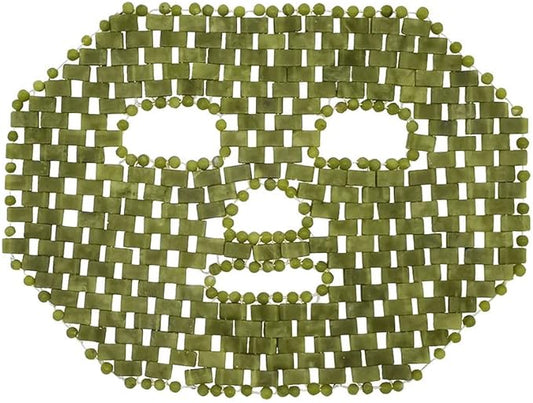 Jade Facial Mask,Natural Stone Jade Sleep Mask,Anti-Aging Jade Eye Mask Massage Tools for Puffy Eyes Dark Circles