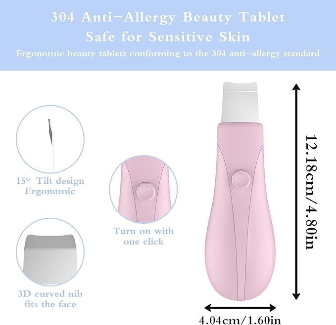 Skin Scrubber Face Spatula Skin Spatula Pore Cleaner Blackhead Remover Tools for Facial Deep Cleansing Skin Care Tool for Men and Women (Pink)