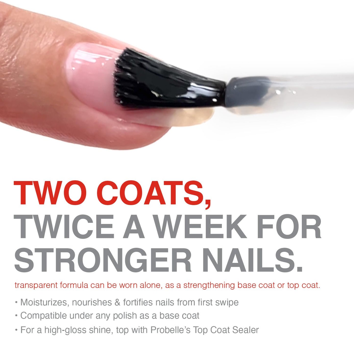 Probelle Nail Strengthener, Nail Strengthening Treatment, Nail Growth and Repair, Stops Peeling, Splits, Chips, Cracks, and Strengthens Nails (0.50 ounces, 3)