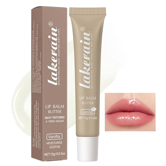 Erinde Lip Butter Balm, Moisture Hydration Lip Butter Gloss, Sheer Tinted Lip Mask and Lip Balm, Soothing Lip Treatment Care Makeup, Shine Lip Glow Oil for Dry, Chapped Lips, 01 Vanilla