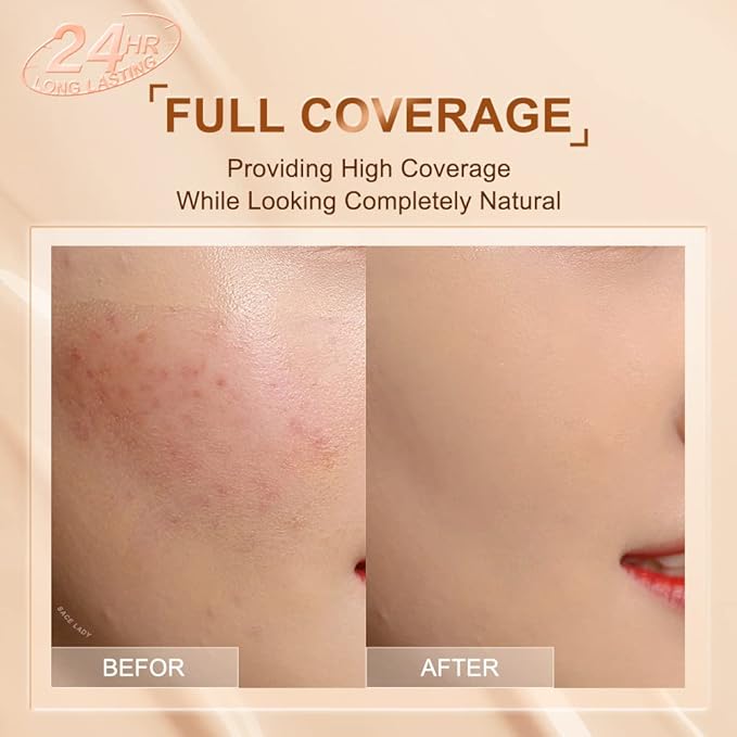 Ultra Matte Liquid Foundation Makeup, Full Coverage Shine Free Foundation Cream for Oily Skin, Waterproof Natural Face Foundation Make-Up Lasts Up to 24HR, 0.7Oz (#04)