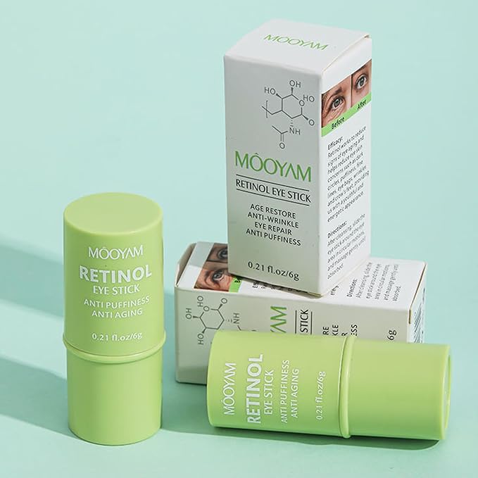 Retinol Eye Stick Anti Aging Eye Cream For Dark Circles and Puffiness, Fade Fine Lines and Firm Skin, Under Eye Balm Glow, Brightening Stick for Daily Anti-wrinkle Cream