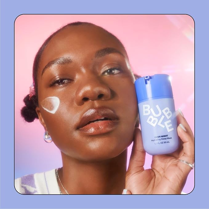 Bubble Skincare Over Night Hydrating Sleep Mask - Gentle Exfoliating Overnight Face Mask for Skin Barrier Repair - Formulated with Mandelic Acid & Sodium PCA to Hydrate, Brighten & Soothe Skin (50ml)