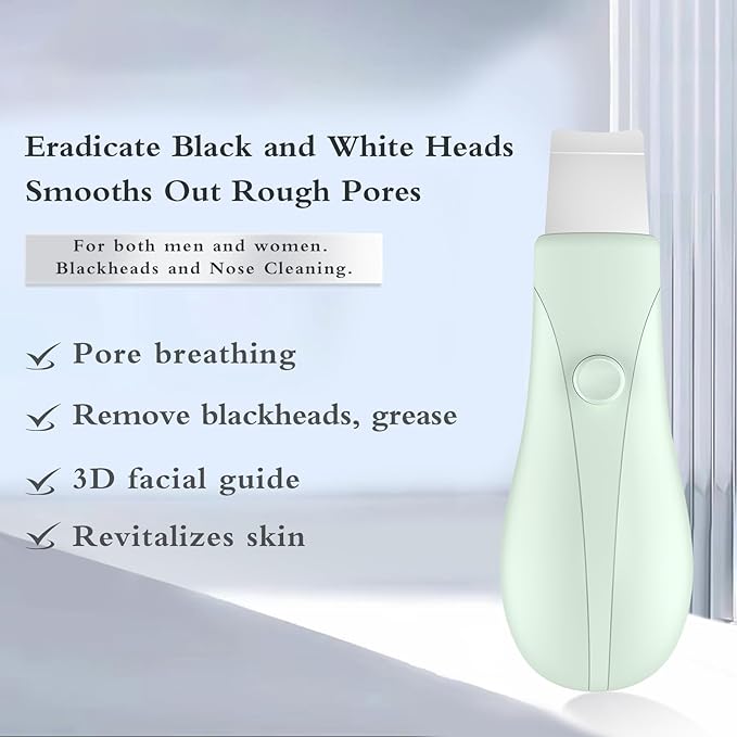 Skin Scrubber Face Spatula Skin Spatula Pore Cleaner Blackhead Remover Tools for Facial Deep Cleansing Skin Care Tool for Men and Women (Green)