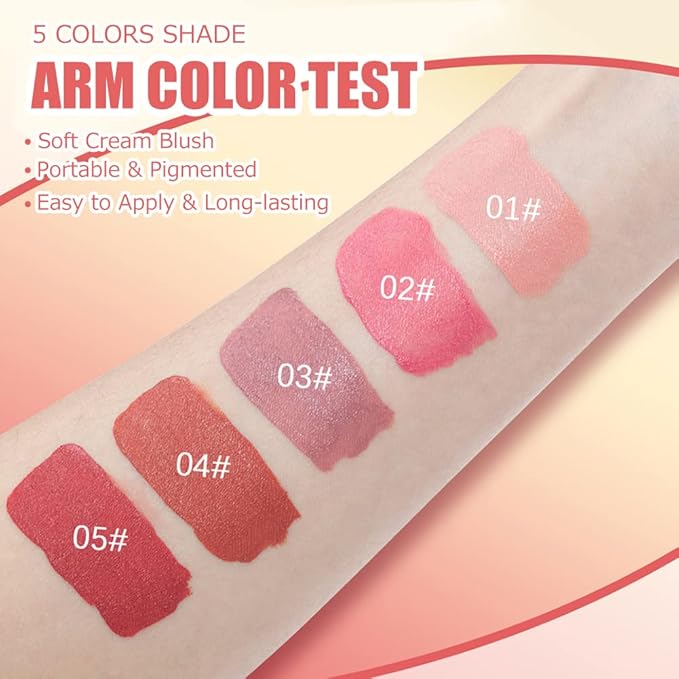 Velvet Liquid Blush, Natural Matte Finish Looking, Dewy Cheek Tint, Soft Cream Face Blush,Moisturizing Lightweight Blendable Feel,Long-Lasting 0.25 oz/7.5ml - 03#