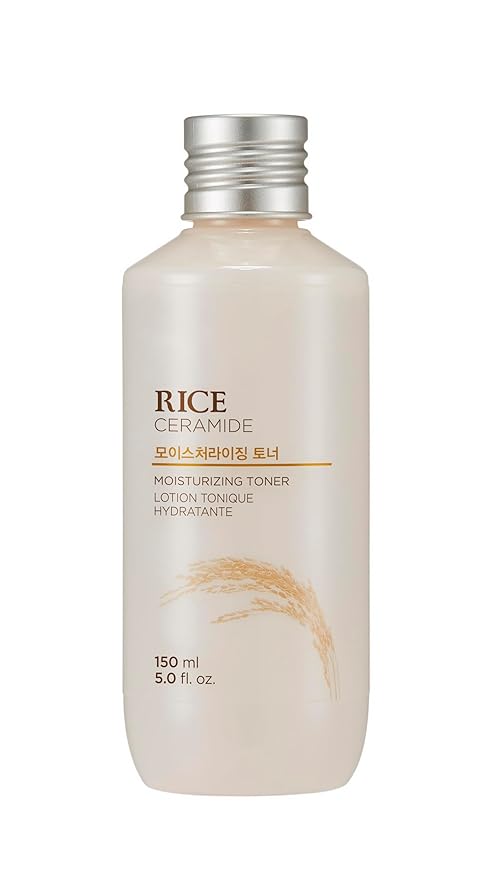 The Face Shop Rice Ceramide Moisturizing Toner - Rice Extract Rice Toner for Face - Strengthens Skin Barrier - Hydrating Targets Dryness - Lightweight Face Moisturizer - Glow Essence Korean Skin Care