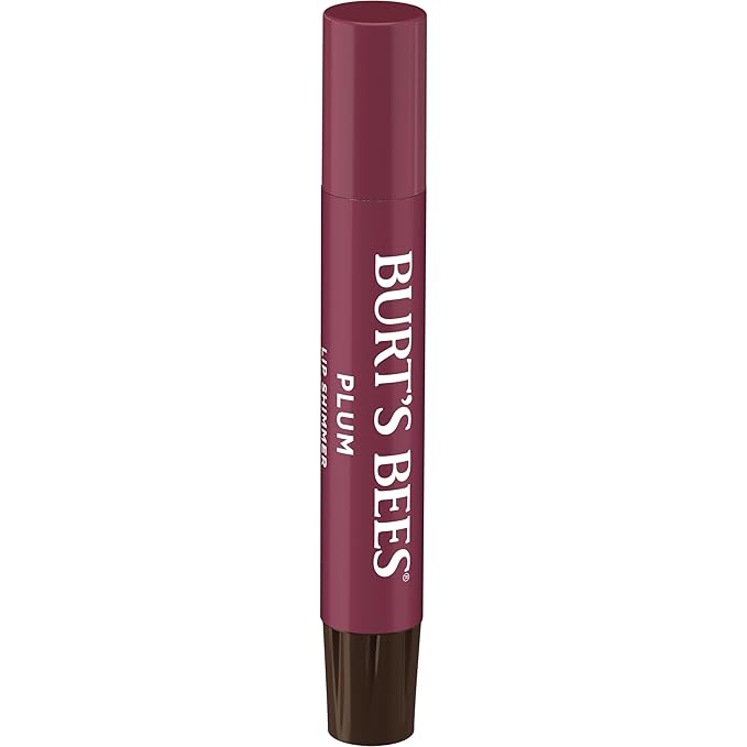 Burt's Bees Shimmer Lip Tint Set, Tinted Lip Balm Stick, Moisturizing for All Day Hydration with Natural Origin Glowy Pigmented Finish & Buildable Color, Plum (4-Pack)