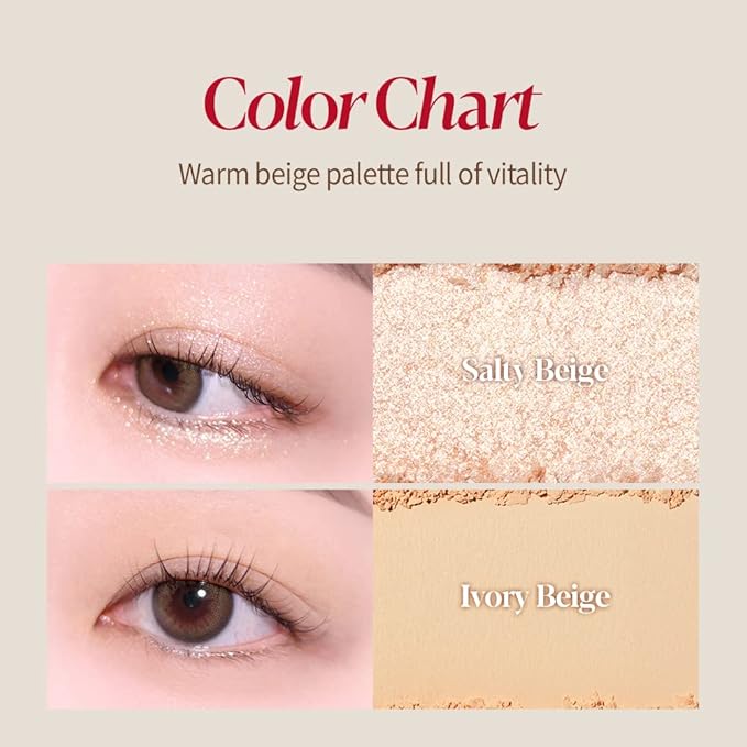 Espoir Real Eye Palette All New #1 Every Beige 0.26 oz 7.5g | Multi-Use Long-Lasting Blendable 8 Colors Natural Glitter Soft veil matte Makeup Eyeshadow Palette for Various Makeup Looks| Korean Makeup