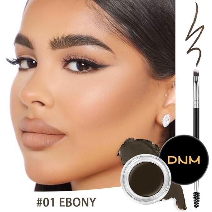 evpct Eyebrow Stencils Kit for Women Shaping, Eyebrow Shaper Makeup Kit, Eye Brow Stencil Shaper Tinting kits for Women, with Eyeliner, Eyebrows Pencil, Pomade, Brush and 10 Stencils, Kit-01# EBONY