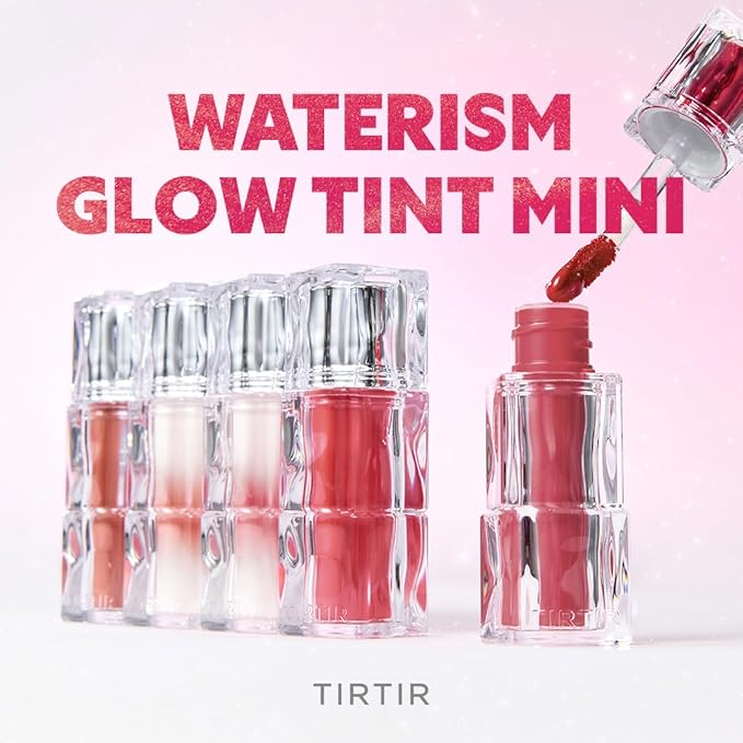 TIRTIR [*Mini Size Waterism Tinted Lip Gloss #19 Bad Rosy, 0.06 Fl Oz – Kiss Ready Lipgloss, 12H Long Lasting Non Sticky Natural Tinted Glow Korean Multiuse Cheek and Lip Tint for Women gift