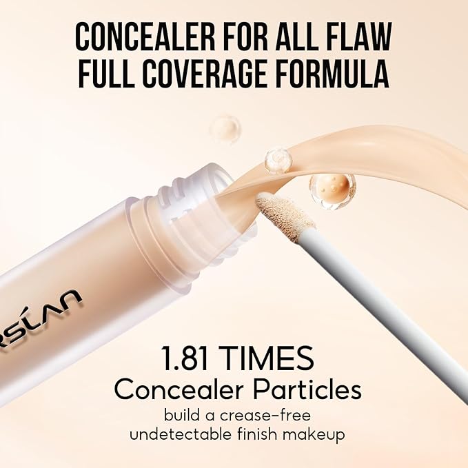 Hydrating Concealer - Full Coverage Matte Finish, 16H Long Lasting Corrects Dark Circles, Redness, Blemishes, 02 Nude