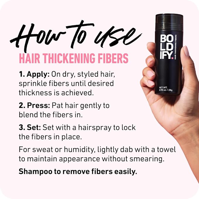 BOLDIFY Hair Fibers (28g) - Fill In Thinning and Fine Hair for an Instantly Fuller, Thicker Look - 14 Shades for Women & Men - Medium Brown