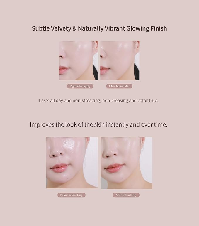 Heart Percent Dote on Mood Layer Cushion SPF 50+/PA+++ with Refill, Satin Glow Silky Flawless Finish Full Coverage Advanced Skincare Foundation (#23N)