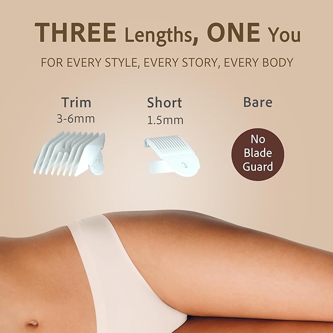 Bikini Trimmer for Women, Pubic Hair Trimmer, Waterproof, USB-C Rechargeable, LED Light, Replaceable Blade, Electric Razors for Women, Electric Lady Shaver (Amethyst Purple)