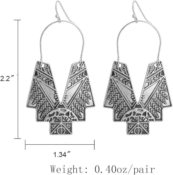 Zealmer Gold Geometric Earrings Statement Vintage Boho Ethnic Earrings Hollow Out Fan Shape Dangle Drop Earrings for Women Birthday Christmas Valentines Day Gift