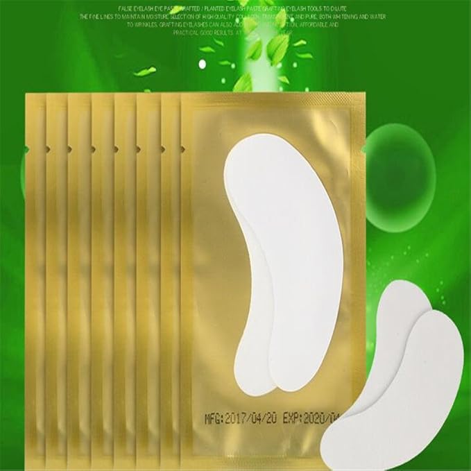 100 Pairs Set，Eye Gel Patches,Under Eye Pads Lint Free Lash Extension Eye Gel Patches for Eyelash Extension Eye (gold)