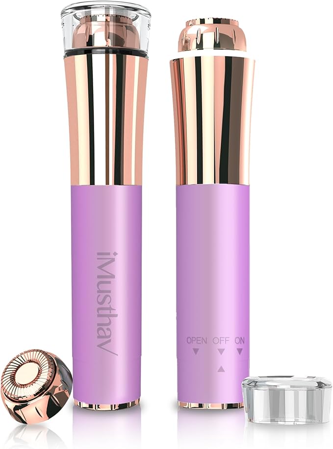 Portable Facial Hair Remover for Women – Painless, Fast & Precise Flawless Electric Razor & Epilator for Face, Lips, Chin Hair Removal – 18K Gold-Plated, 360° LED Light