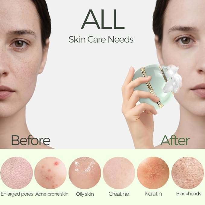 KangGlow Electric Silicone Face Cleansing Brush with UV-C, Sonic Facial Massager with 3 Modes & 3 Brush Heads, Exfoliating & Deep Pore Cleaning, Auto-Drying, Wireless Charging Ket