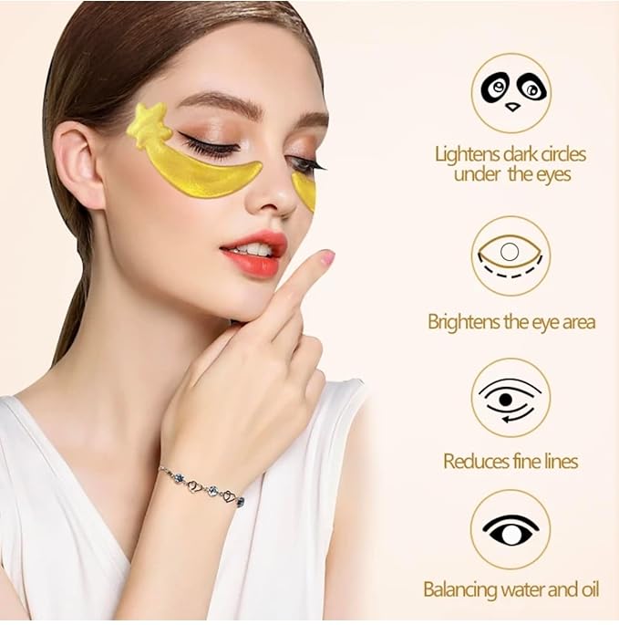 Under Eye Patches (30pcs) - Rose, Gold, hydro-gel Under Eye Mask Amino Acid & Collagen, Under Eye Mask for Face, Dark Circles and Puffiness, Beauty & Personal Care