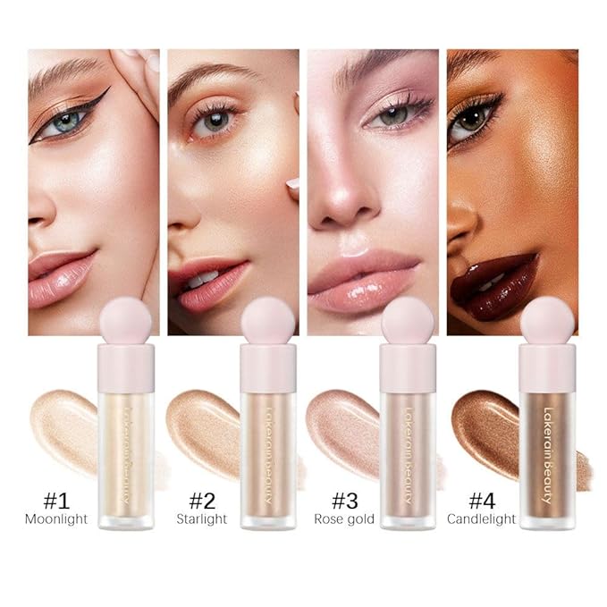 UNYOKE Liquid Highlighter, Highlighter makeup Stick，Makeup Highlighter Face Illuminator, Beauty Glow Highlight Body Shimmer, Waterproof Smooth Cream Highlighter, Longlasting Liquid Highlighter, Body Highlighter.-04#
