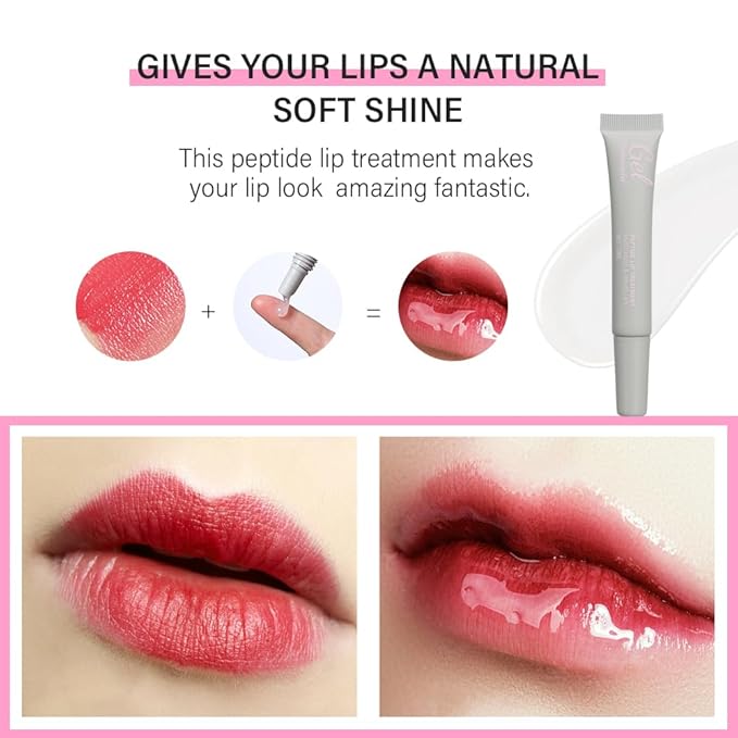 Glow Lip Balm,Moisturizing Lip Balm for Dry Cracked Lips,Hydrating Lip Balm with Glossy Finish,Moisturizers & Treats Lips Nourishing Lip Care Lip Repair Gel Peptide Lip Treatment (03# Salted caramel)