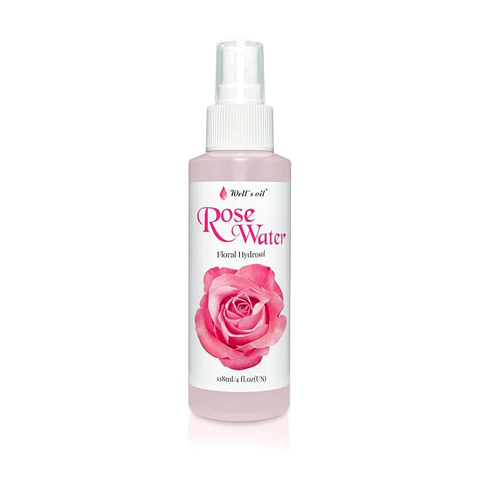 Well's Oil Rosewater Mist Spray (4 Fl oz) – Hydrates, Soothes & Refreshes | 100% Natural | No Chemical | For All Skin and Hair Types