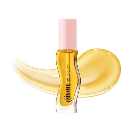Gisou Honey Infused Hydrating Lip Oil, Nourishing Moisturizer for Dry Lips, High Shine, Smooth Finish, Clear Golden Glow, Fresh Honey Scent, 8ml