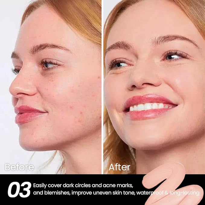 1 Pack Liquid Foundation Cream for Face Makeup,Durable Full Coverage Matte Concealer Make Up,Oil Control & Waterproof Base Primer -0.35 Fl.Oz (03#)