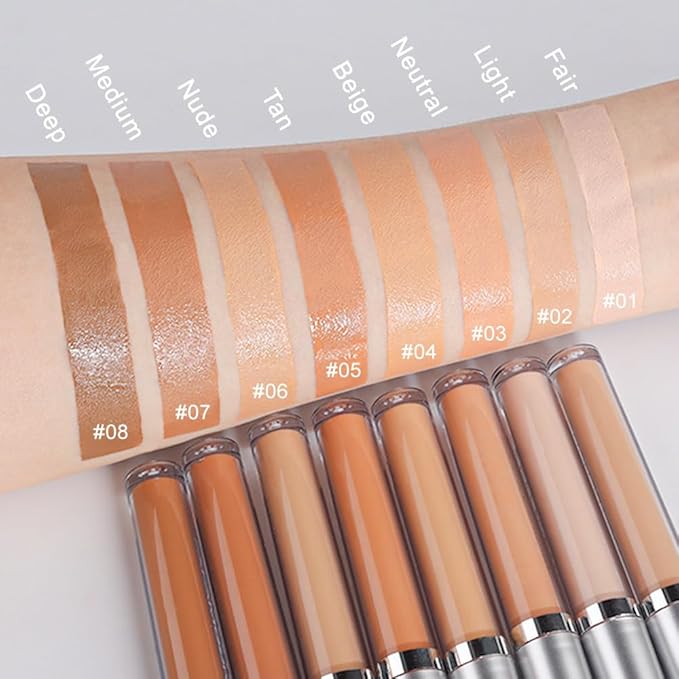 Kaely 2Pcs Hydrating Concealer Wand,Full Coverage Liquid under Eye Concealer,Long Lasting Waterproof Primer Makeup for Dark Circles and Puffiness Trouble Spots Redness,Eye Ring corrector de ojeras 01