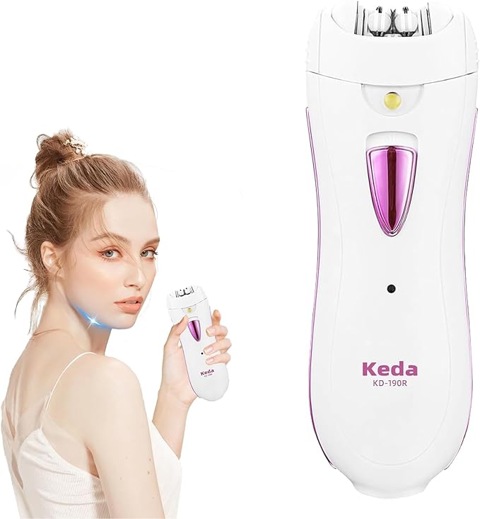Smooth Glide Epilators Hair Removal for Women, Rechargeable Epilator, Portable Glamorous Skin Epilator for Women Face with LED Light, Hair Removal Device for Armpits/Bikini Line/Chin/Arms/Legs