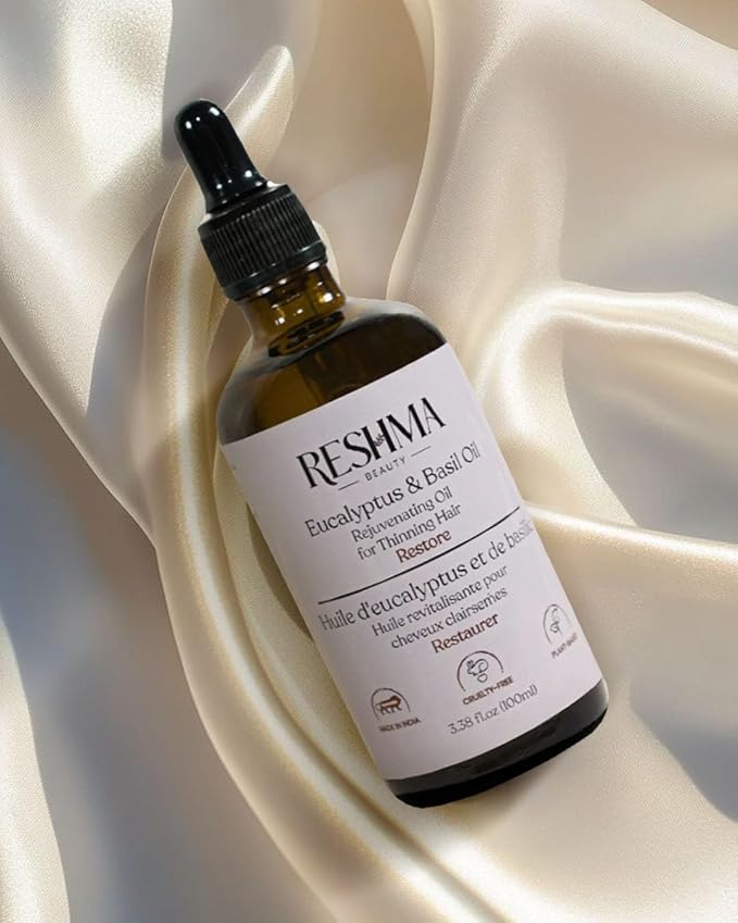 Reshma Beauty Eucalyptus & Basil Oil – Henna Infused Rejuvenating Oil for Thinning Hair | Restores, Strengthens & Nourishes