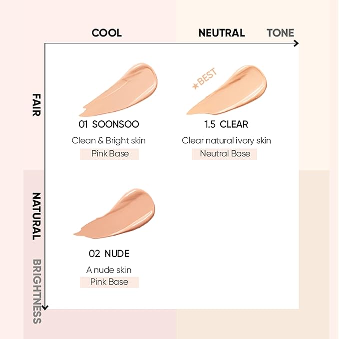 AMUSE Dew Jelly Vegan Cushion Foundation 01 SOONSOO | dewy, glow, long-lasting, double coverage, clean beauty, lightweight, natural look, foundation for sensitive skin, hydrating cushion