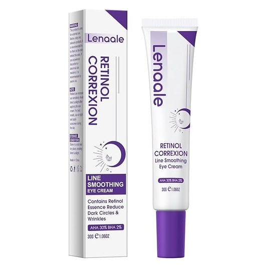 Eye Cream, Retinol Eye Cream for Dark Circles, Puffiness Anti Aging, With Hyaluronic Acid, Peptides, Caffeine Reduces Bags, Smooths Wrinkles & Fine Lines, Dark Circles Under Eye Treatment