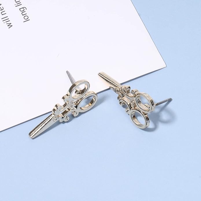 Punk Scissors Stud Earrings Gold Barber Earrings Minimalist Petite Earrings Personalized Earrings for Women and Girls Hair Stylist Gifts