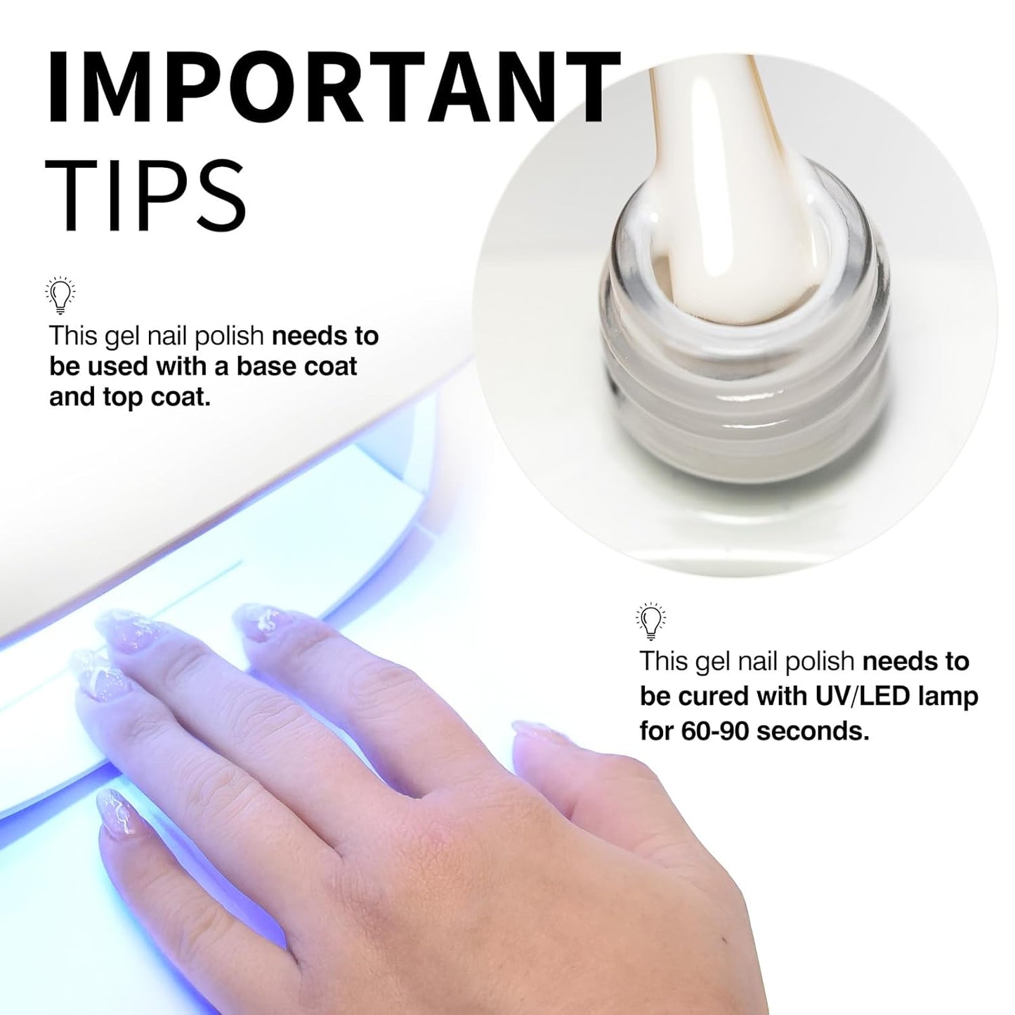 CANNI Milky White Jelly Gel Polish – 9ML Translucent Sheer Nude Soak-Off UV/LED Gel Nail Polish for DIY Manicure or Salon Use