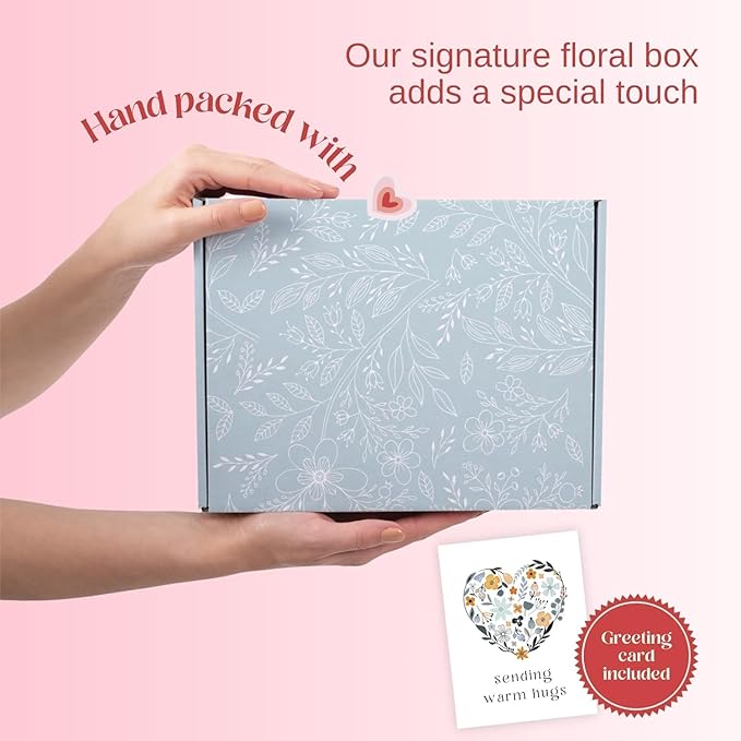 Unboxme Lavender Spa Gift Basket For Women - Relaxation Gifts I Self Care Package with Lavender Scented Candle, Wine Tumbler, Bath Bomb, Soap, Socks, Hand Cream & Bonus Card | Sympathy Gift