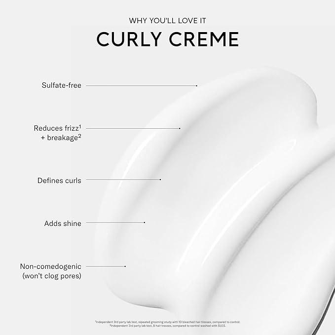 SEEN Curly Creme - Scented - Non-Comedogenic & Sulfate-Free Curl Defining Styling Hair Cream- Reduces Frizz- Heat Protectant- Safe for Sensitive Skin