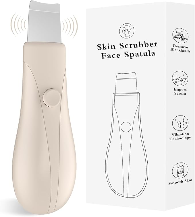 Skin Scrubber Face Spatula Skin Spatula Pore Cleaner Blackhead Remover Tools for Facial Deep Cleansing Skin Care Tool for Men and Women (Beige)