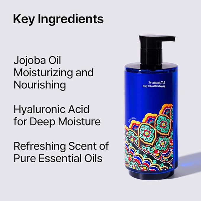 Pyunkang Yul PKY Dancheong Body Lotion, Intensive Moisture, Natural Scents with Essential Oils, Inspired by Fade-Resistant Korean Dancheong, Zero Irritation, Korean Skincare (11.83 Fl. Oz, 350ml)
