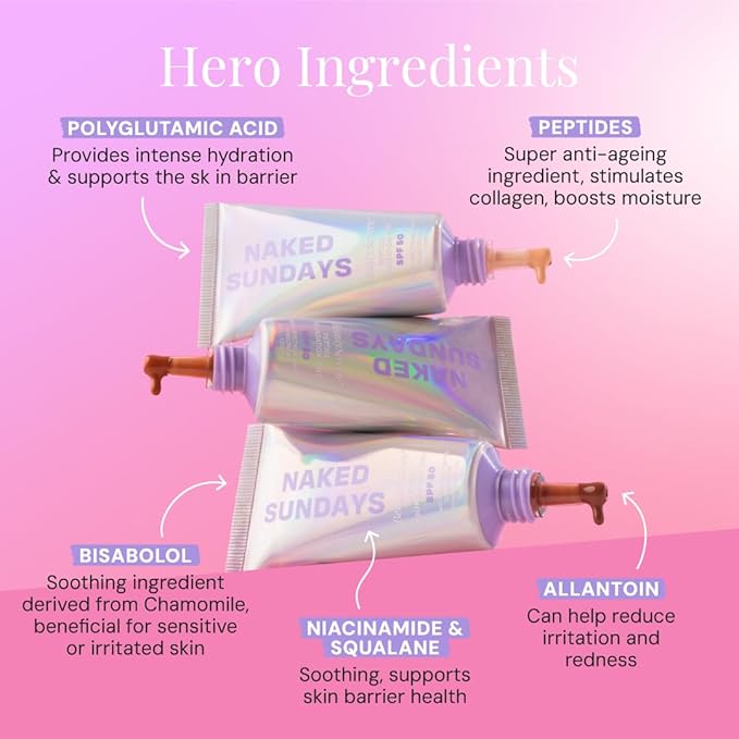 Naked Sundays BeautyScreen™ SPF 50 Mineral Peptide Foundation Tint – 2-in-1 Skin Tint & Mineral Sunscreen | Radiant, Buildable Coverage, Acne-Safe, Infused with Peptides (1.5 Fair Cool, 1.01 Fl Oz)