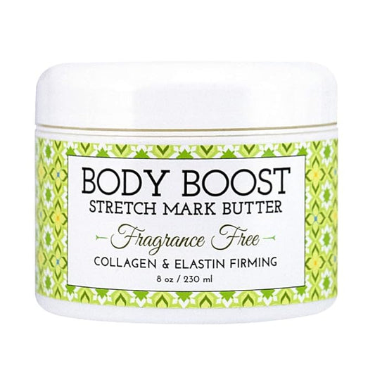 Body Boost Fragrance Free Stretch Mark Butter, 8 oz-Repair Stretch Marks and Scars- Clinically Proven Ingredients- Pregnancy and Nursing Safe