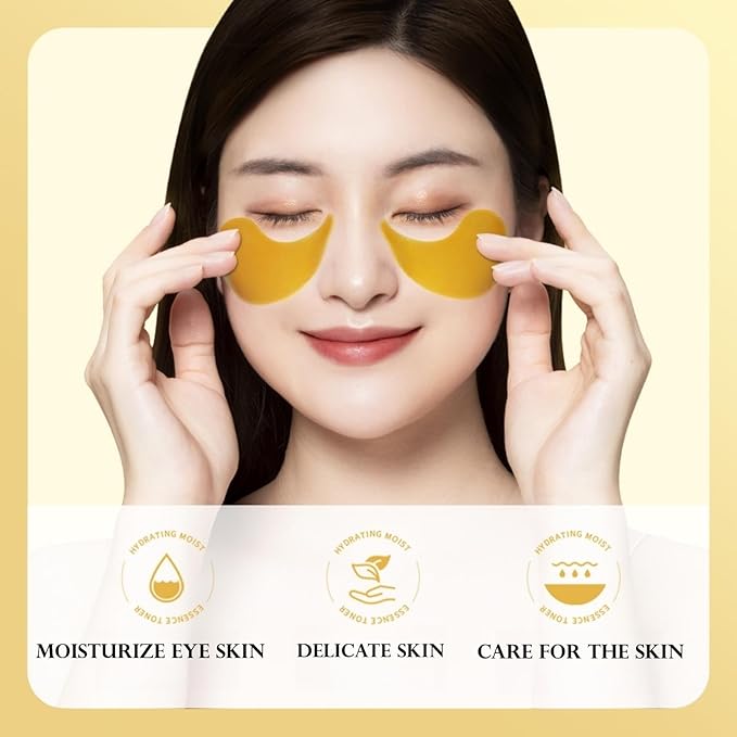 Under Eye Patches - 24K Gold Eye Mask,Moisturizing Serum for Firming, Brightening, and Relieving Eye Fatigue - Under Eye Patches for Dark Circles and Puffiness (gold)