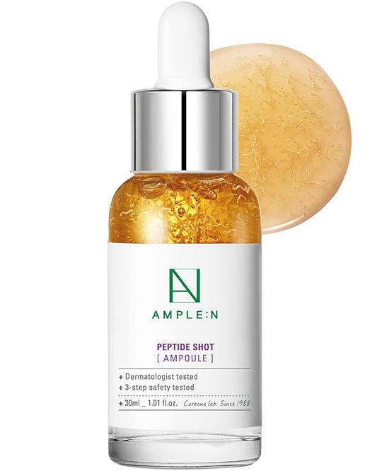 AMPLE:N Peptide Shot Ampoule - Anti-Aging Face Ampoule with Peptide Threads to Minimize Wrinkles and Improve Firmness - Peptide Serum to Lift Sagging Skin - Visibly Plump, 1.01 fl. Oz