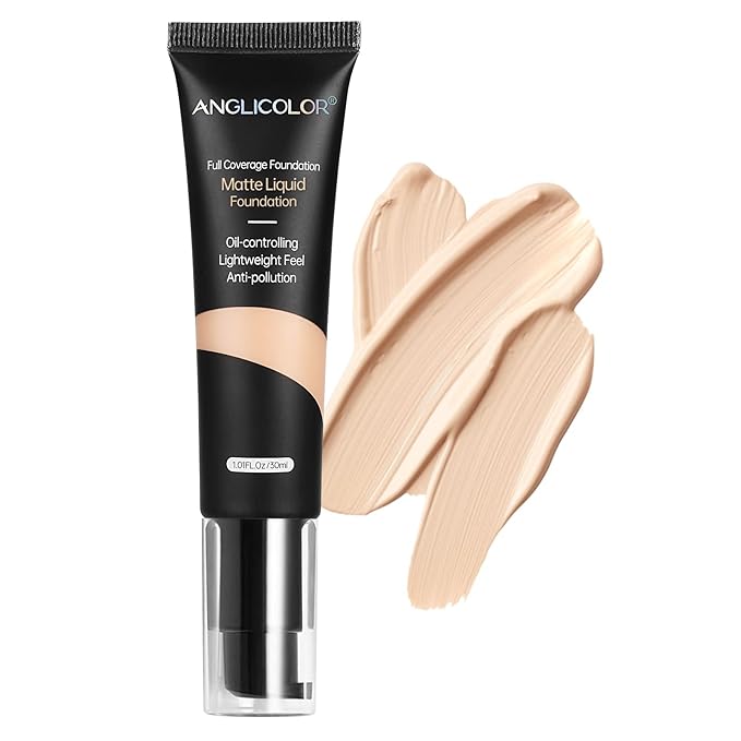 Matte Oil Control Concealer Foundation Flawless Soft Long Lasting Foundation Makeup,Waterproof Full Coverage Face Makeup Strong Concealer Foundation for Oily Acne Skin,1fl.oz (#102 Nude)