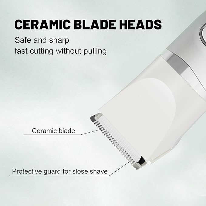 3-in-1 Painless Bikini Trimmer for Women - Electric Pubic Hair Shaver with Ceramic Blade, Wet/Dry USB Razor for Underarm/Leg/Body, Rechargeable Ladies Grooming Kit