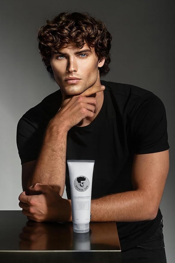 Avenue Man Curl Defining Cream - Unscented Hold Forming Curl Cream for Men with Keratin, Acai & Herbal Extracts - Frizz Control, Humidity Resistant, Lightweight Texture - Curly Hair Products for Men